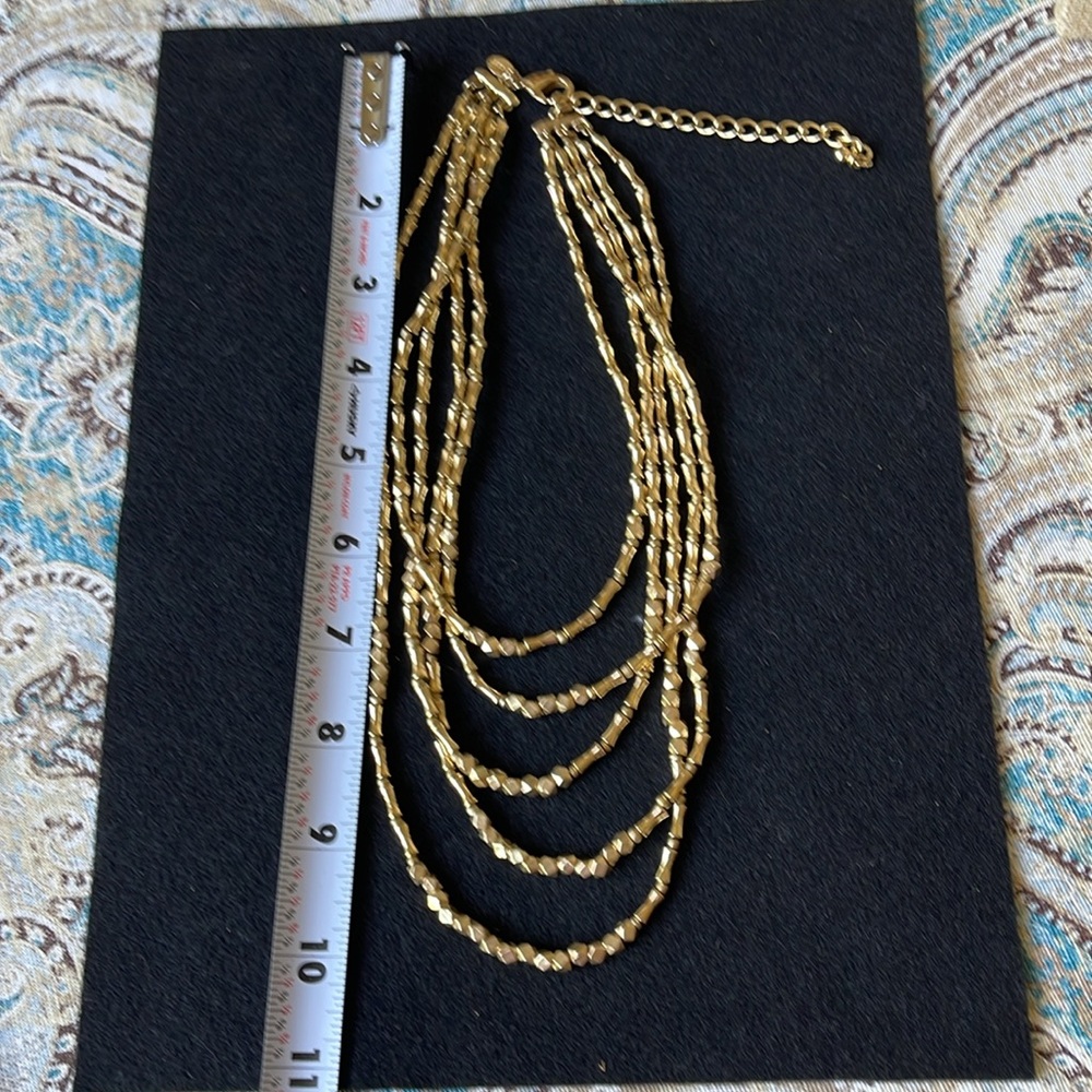 Chico’s Gold Tone Multi-String Beaded Necklace - image 4